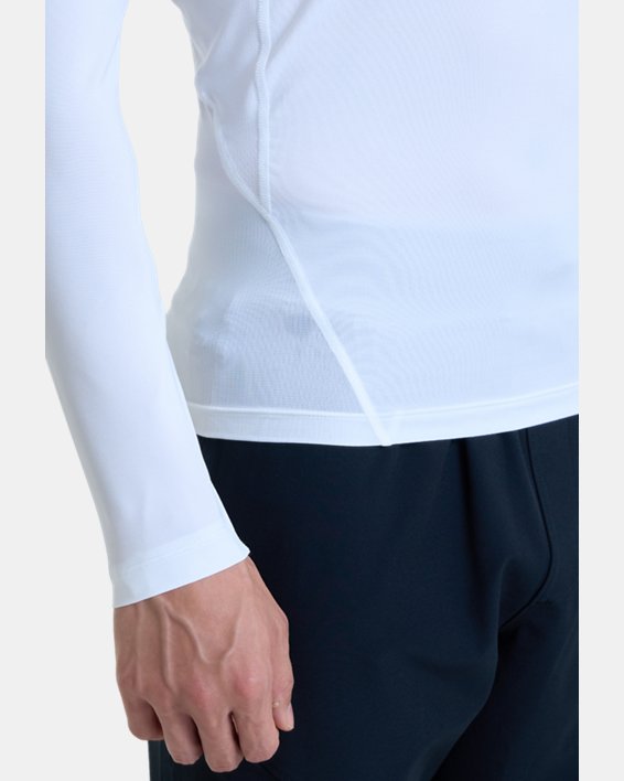 เสื้อแขนยาว HeatGear® Armour สำหรับผู้ชาย in White image number 5
